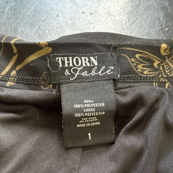 Thorn & Fable Floral Asymmetrical Midi Skirt Chic Whimsigoth Size XL - Picture 6 of 6